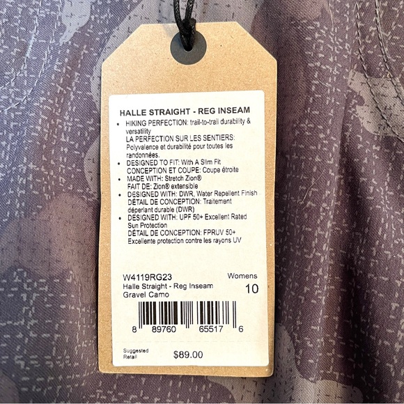 Prana Halle Pants. Size 10. Regular length. Green Camo & grid pattern.with tags. - Picture 8 of 12